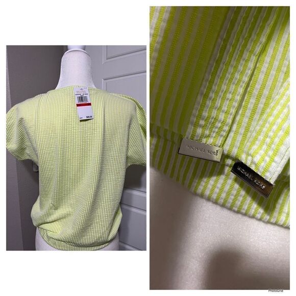 Michael Kors Stripe Limeade Top - Picture 2 of 2